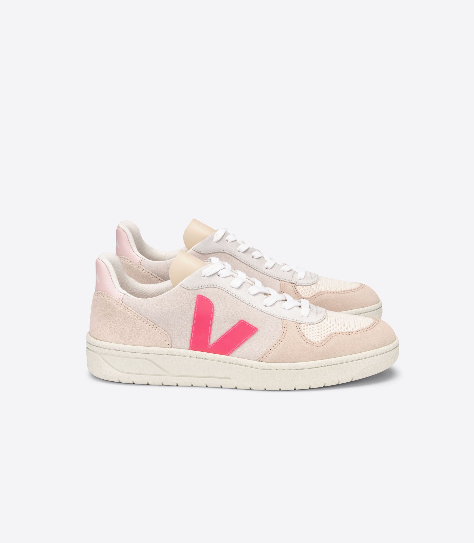 Sapatilhas Veja V-10 Suede Feminino Multicoloridas Bege Rosa | QV1754362