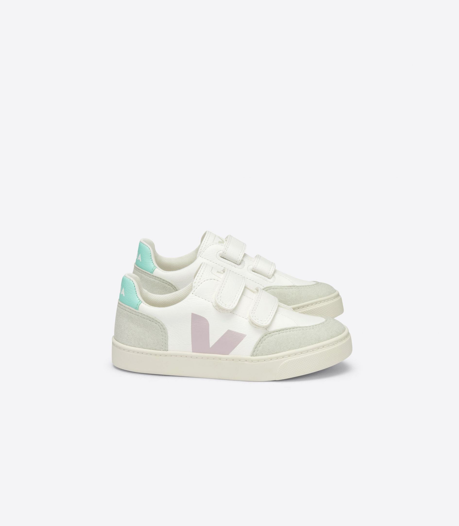 Sapatilhas Veja V-12 Chromefree Criança Branco Rosa Turquesa | CE8735941