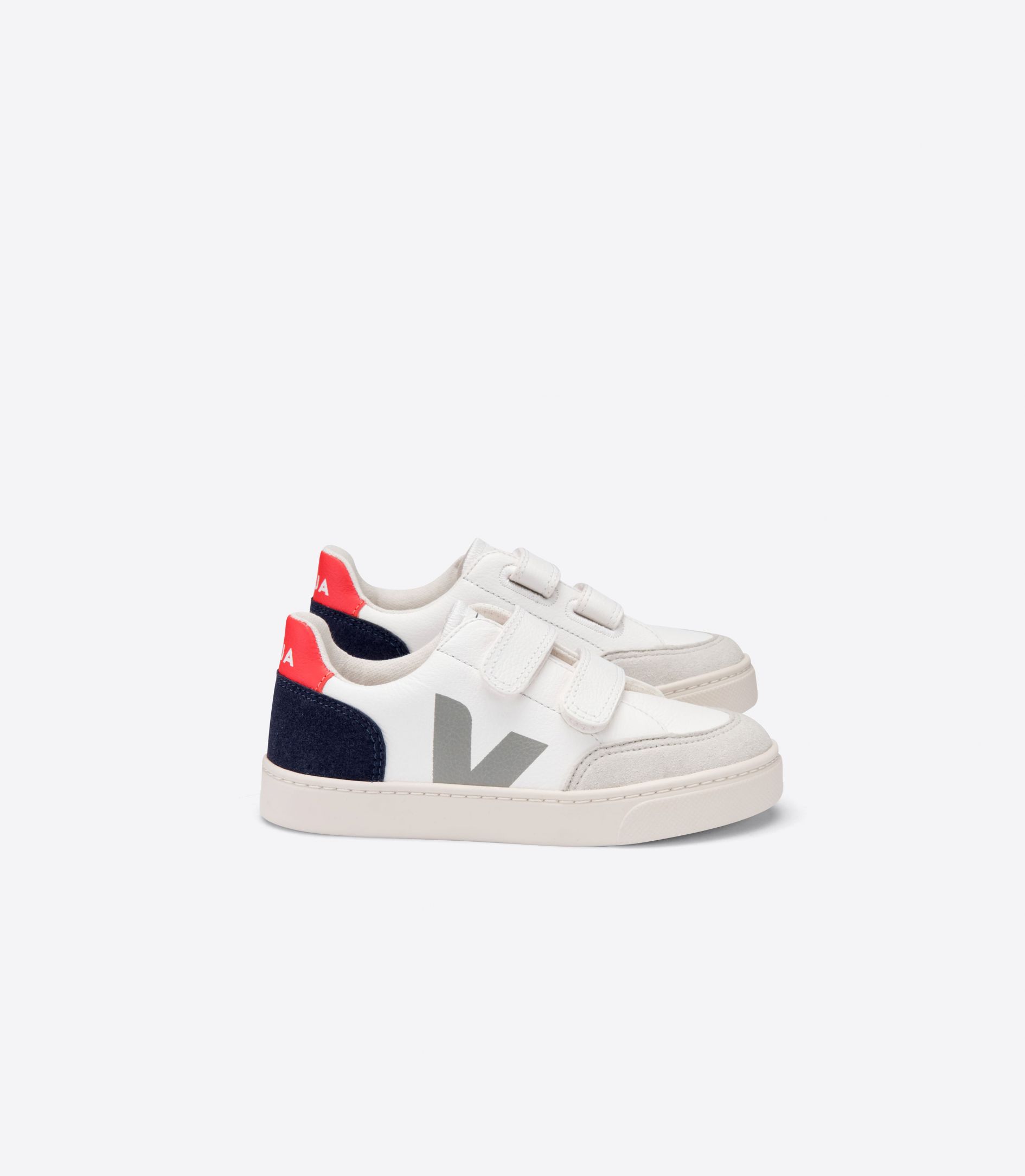 Sapatilhas Veja V-12 Chromefree Leather Criança Branco Multicoloridas | LR6829751