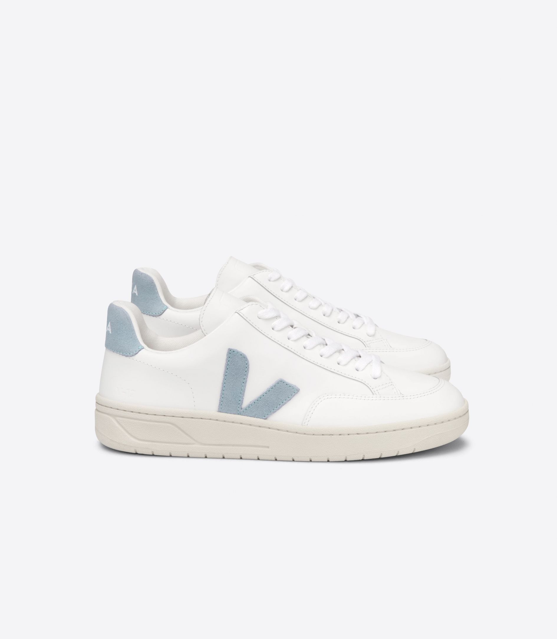 Sapatilhas Veja V-12 Leather Feminino Branco Cinzentas | VM7916802