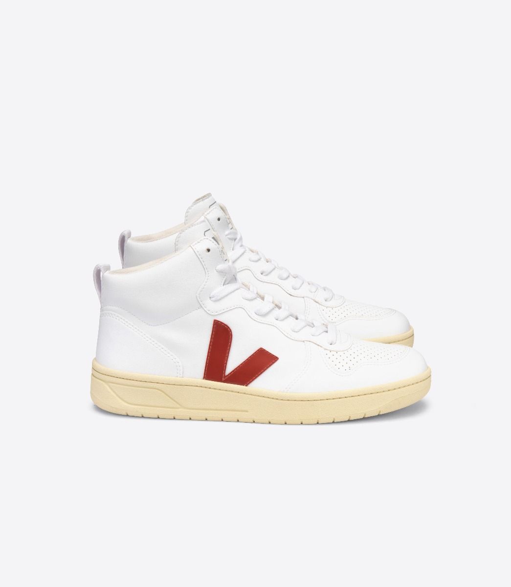 Sapatilhas Veja V-15 Cwl Feminino Branco Vermelhas | MA4765983