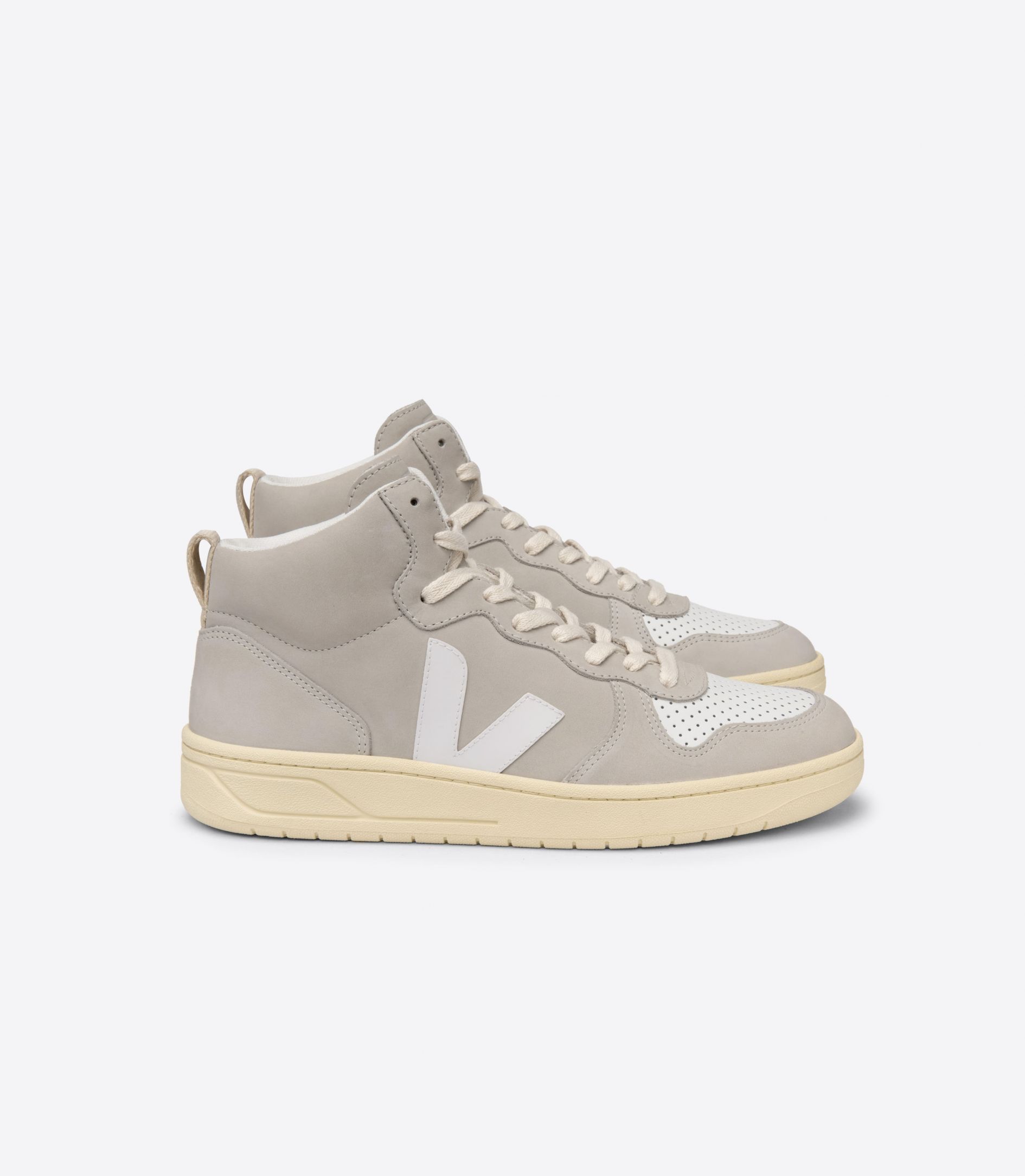 Sapatilhas Veja V-15 Nubuck Masculino Cinzentas Branco | UZ4135079