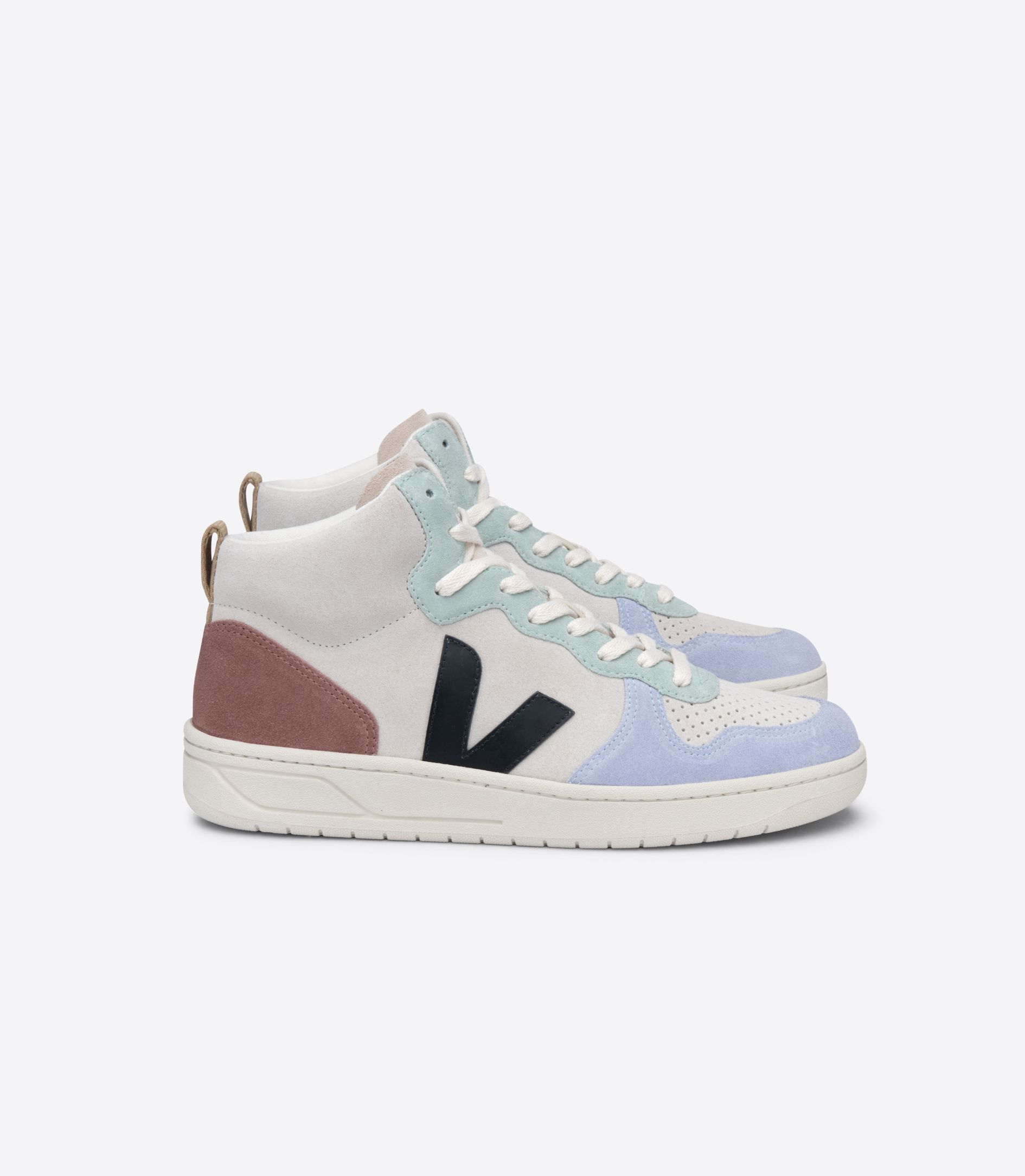 Sapatilhas Veja V-15 Suede Feminino Multicoloridas Bege Pretas | GT3041279