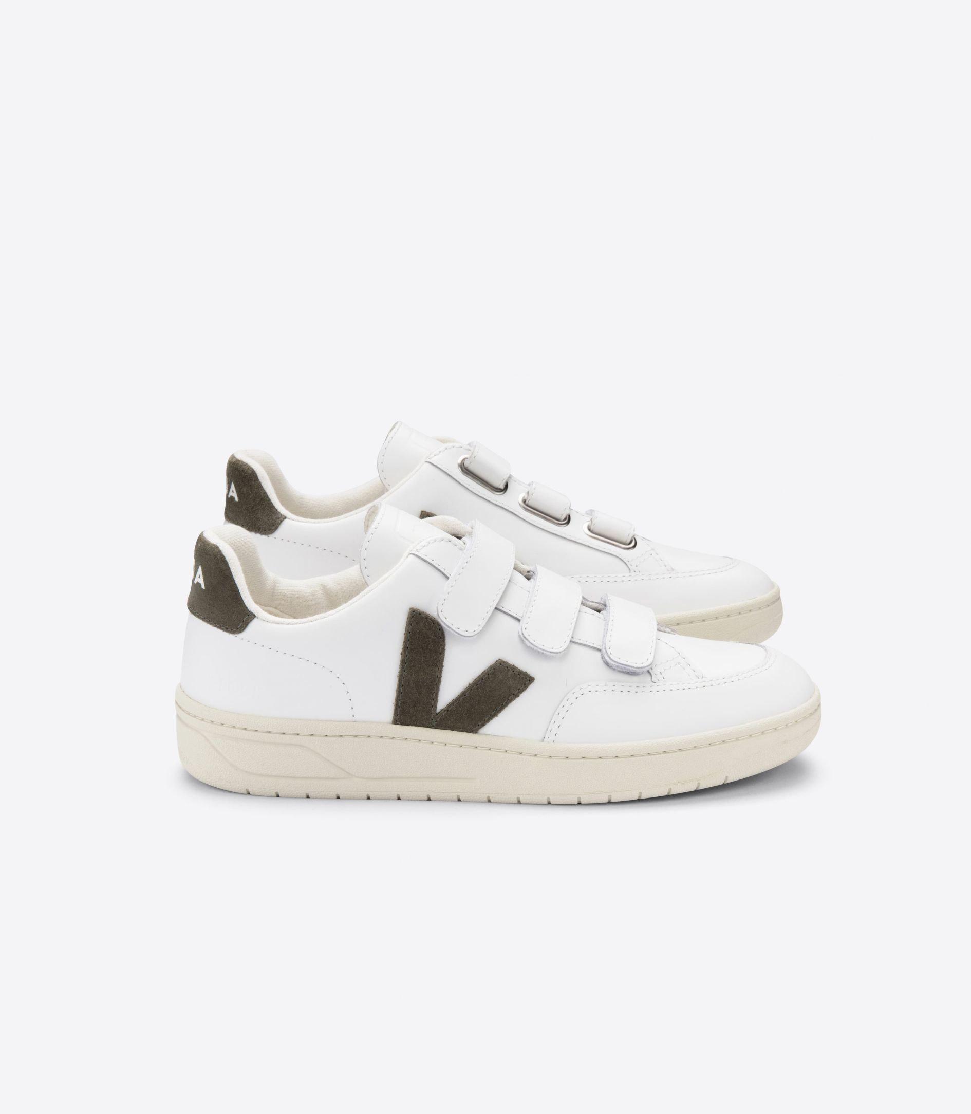 Sapatilhas Veja V-Lock Leather Feminino Branco Caqui | YL2719408