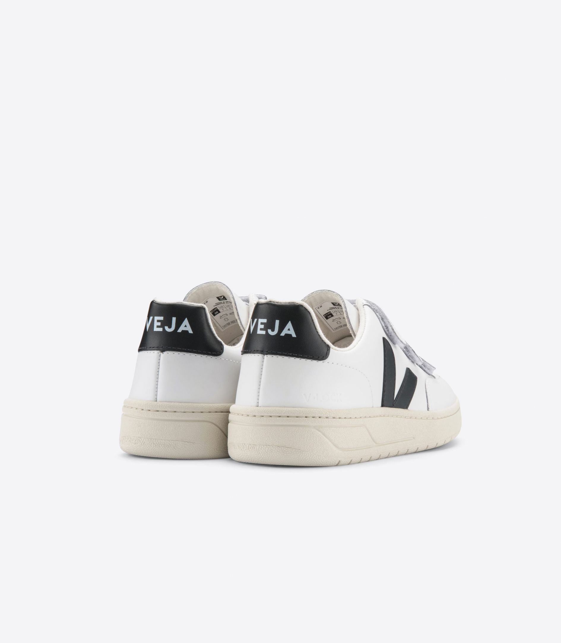 Sapatilhas Veja V-Lock Leather Masculino Branco Pretas | QD1674580