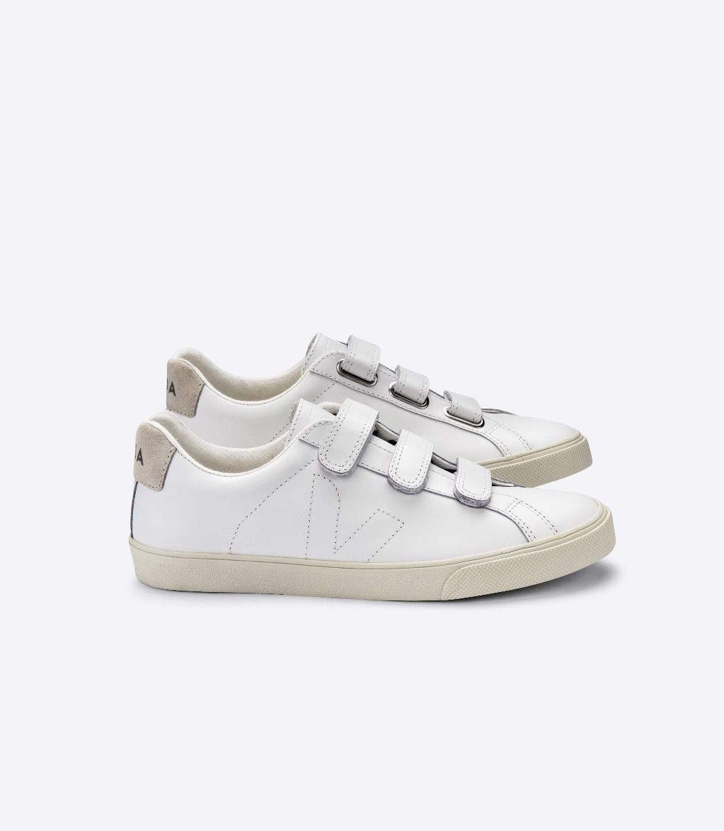 Sapatilhas Veja 3-Lock Leather Feminino Branco | YW9634580