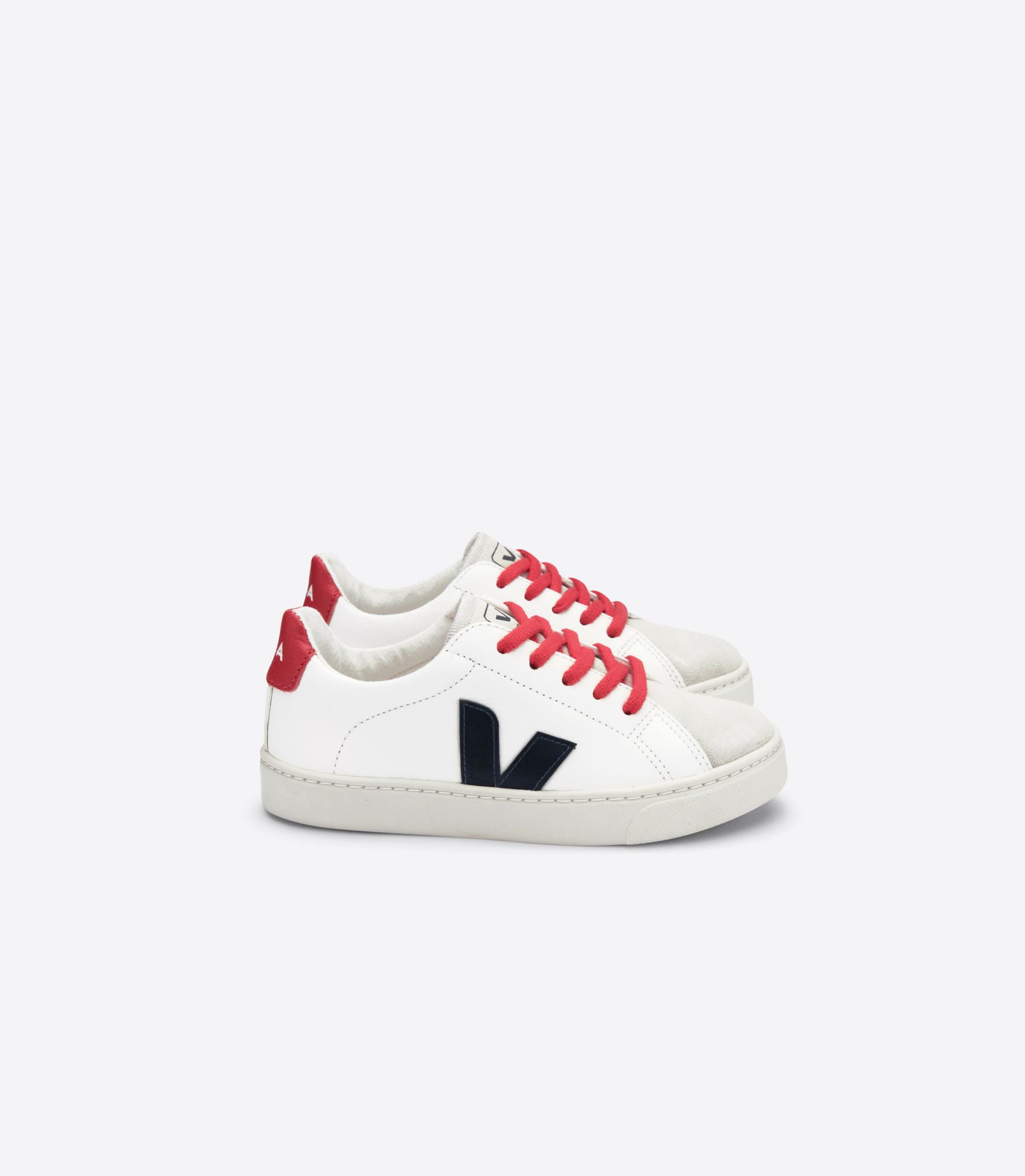 Sapatilhas Veja Esplar Laces Chromefree Criança Branco Azul Marinho Vermelhas | PV4732561