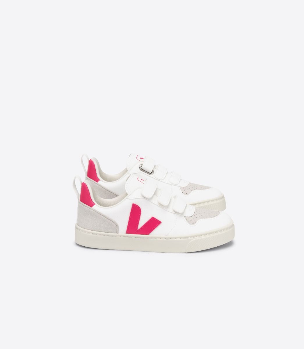 Sapatilhas Veja V-10 Cwl Criança Branco Rosa | VR3798452