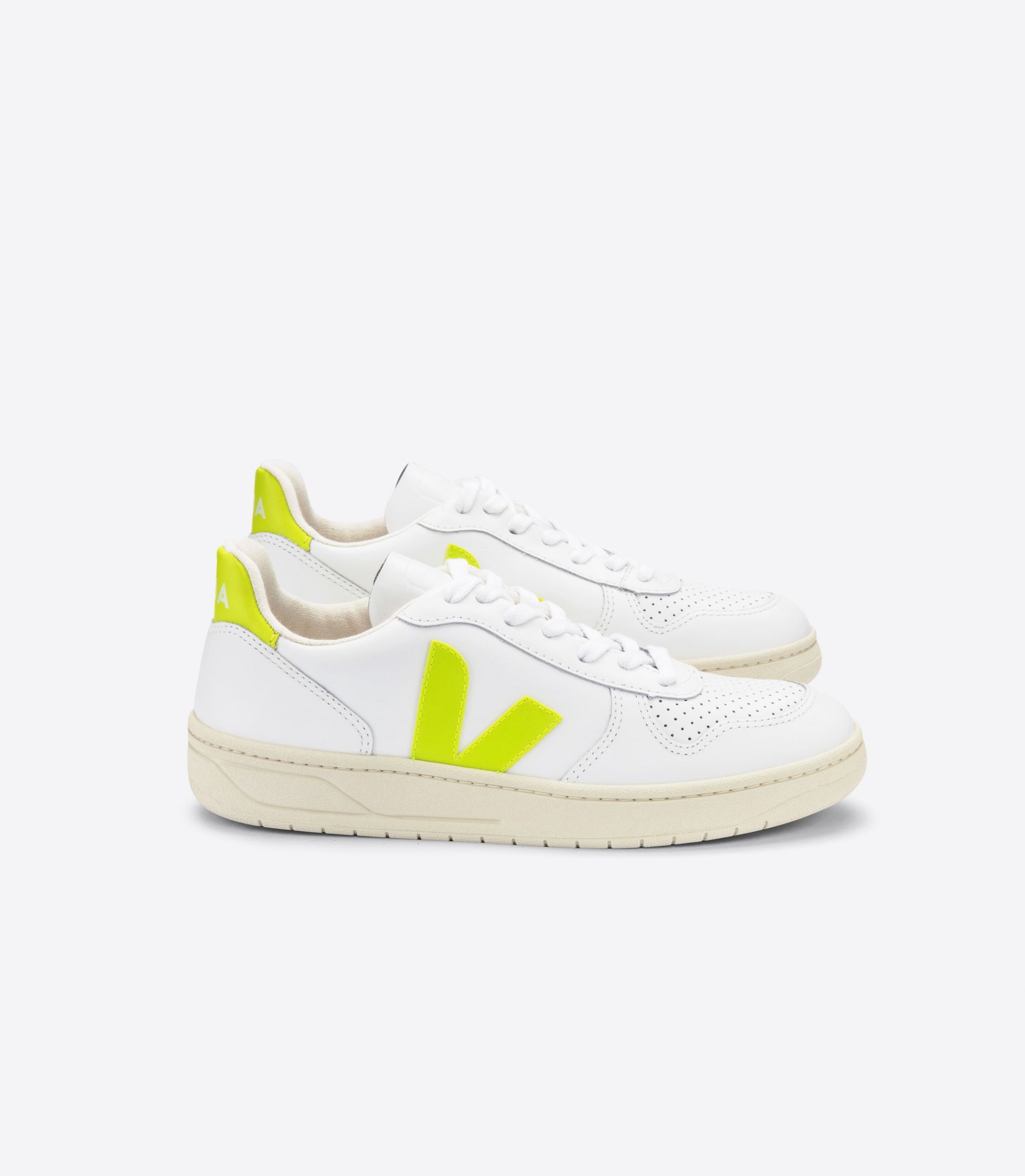 Sapatilhas Veja V-10 Leather Feminino Branco | YQ1480756