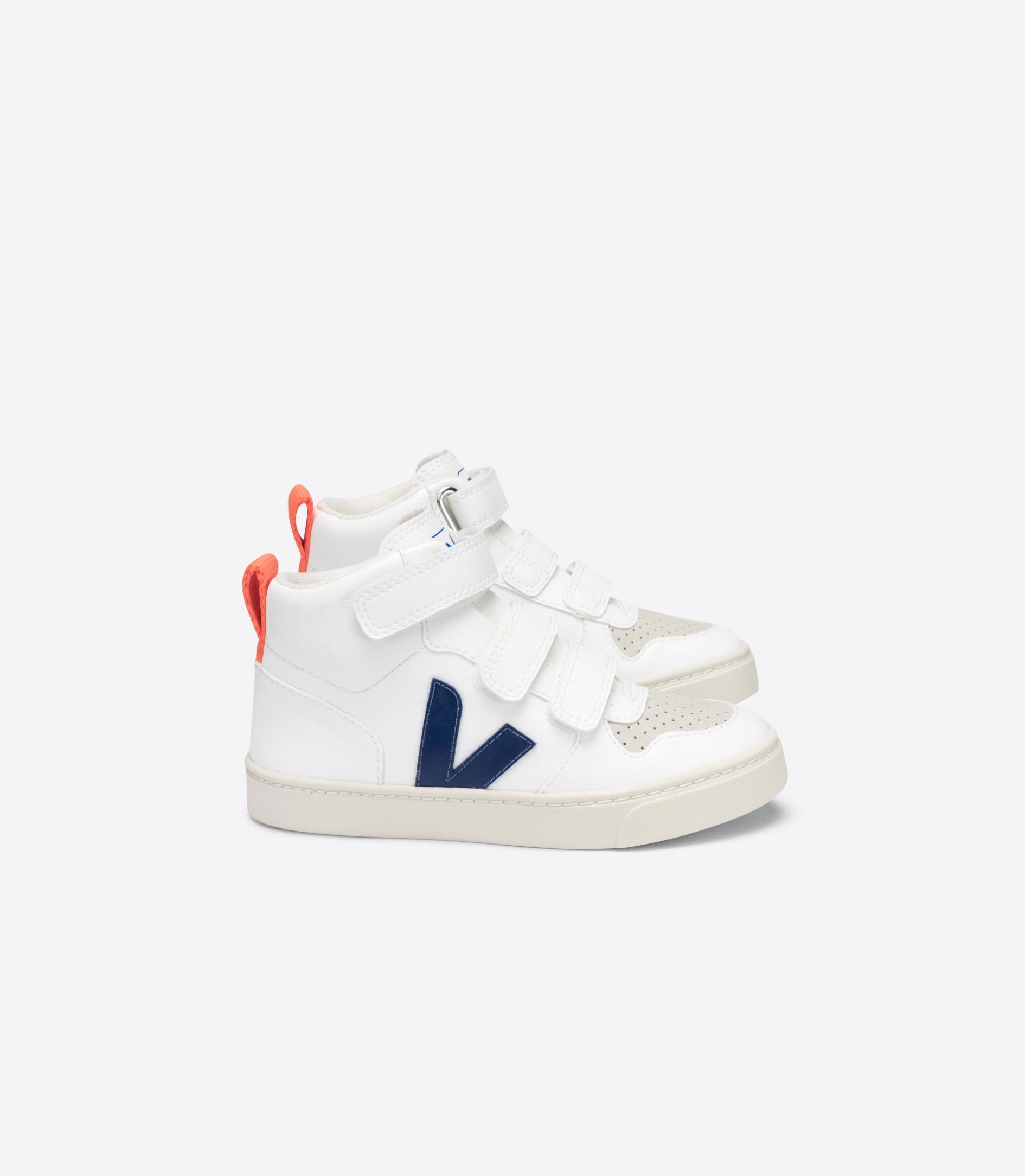 Sapatilhas Veja V-10 Medio Cwl Criança Branco Azuis Laranja | WT3567248