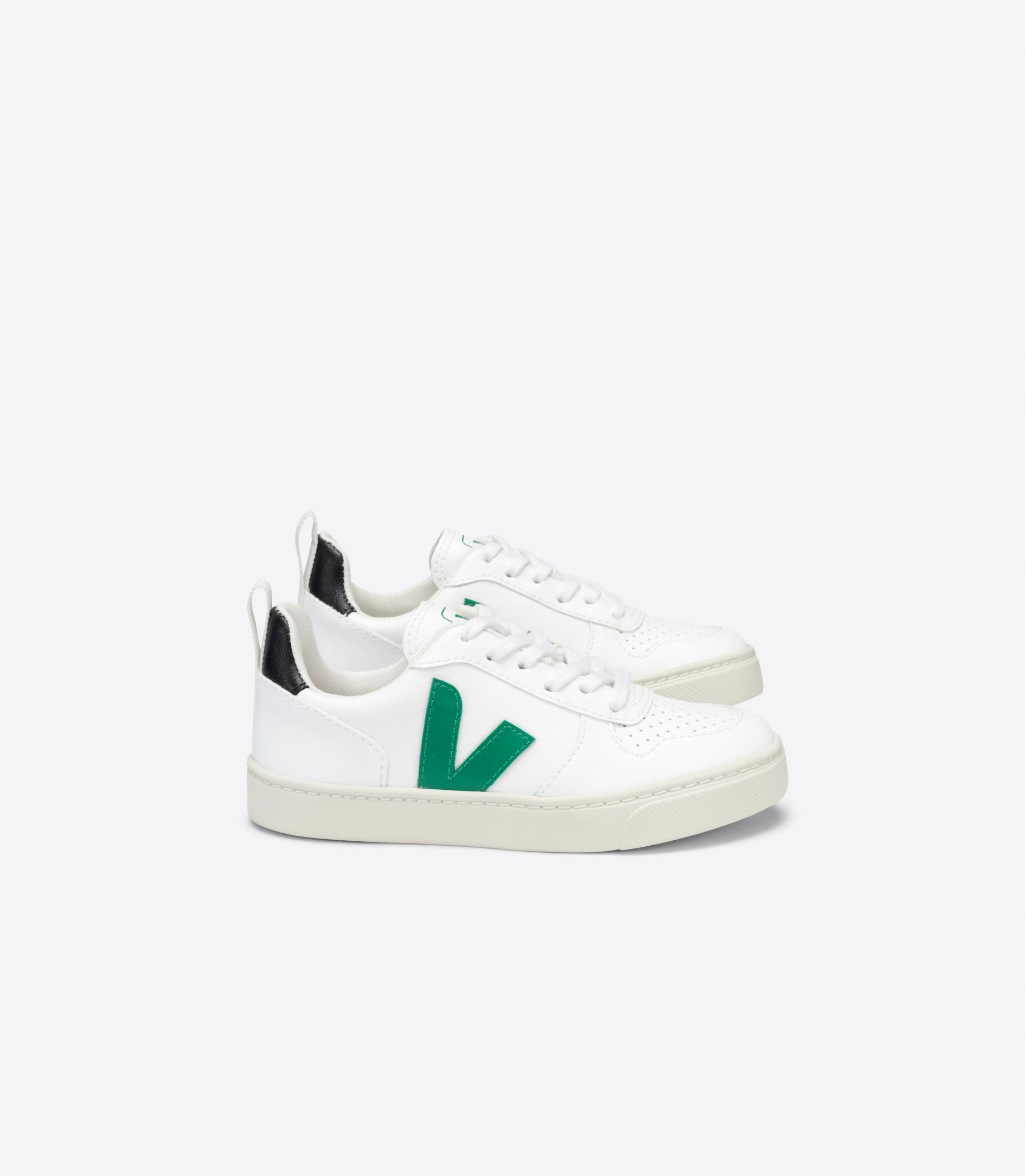 Sapatilhas Veja V-10 Renda Cwl Criança Branco Verdes Pretas | LS7041265